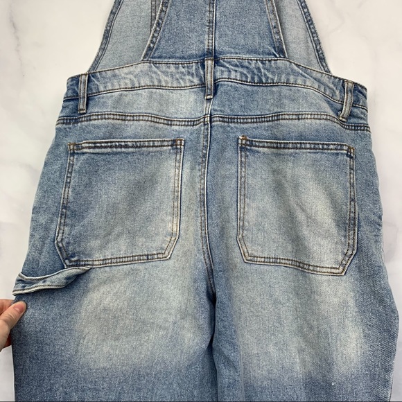 Wild Fable Distressed Hi-Rise Denim Jean Overalls - Picture 7 of 8